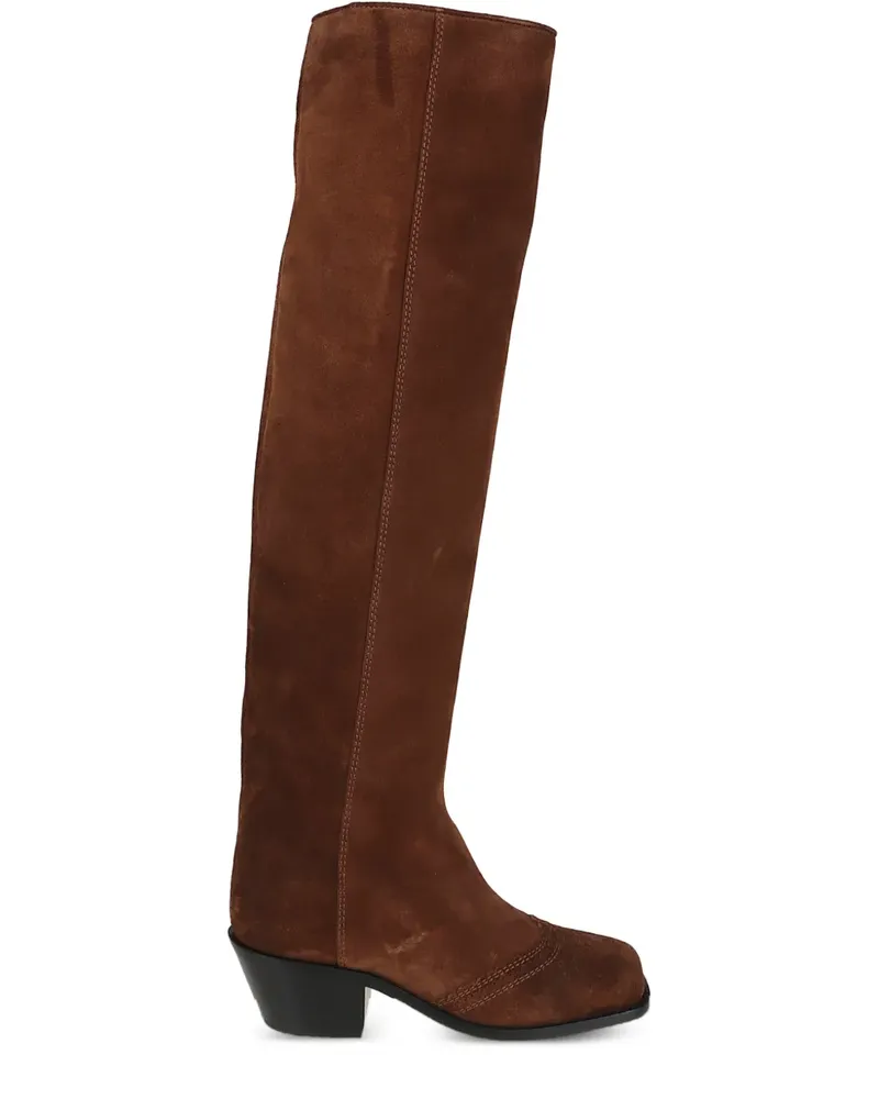 Ermanno Scervino Brogue Overknee-Stiefel aus Wildleder - Braun Braun