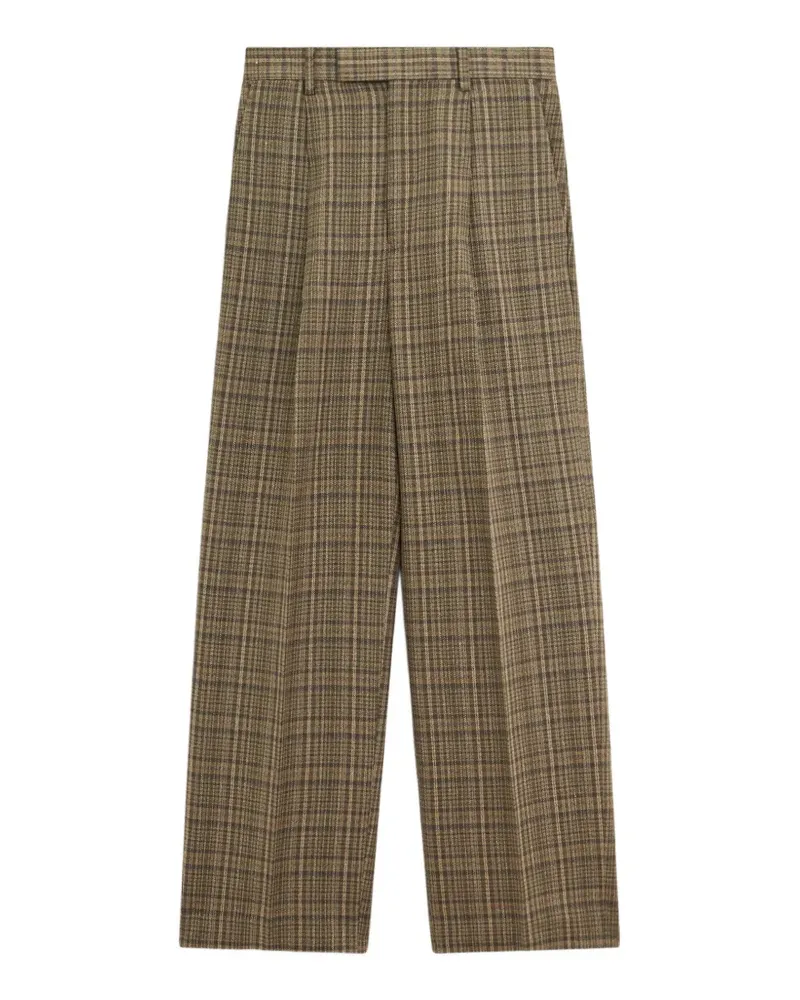 AURALEE check-pattern pleated trousers - Braun Braun