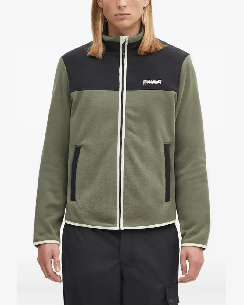 Napapijri colourblock zip-up sweatshirt - Grün Grün