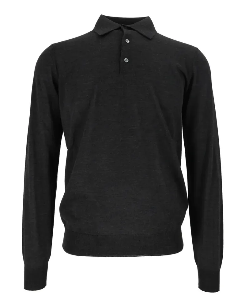 Filippo de Laurentiis Fein gestricktes Poloshirt - Grau Grau