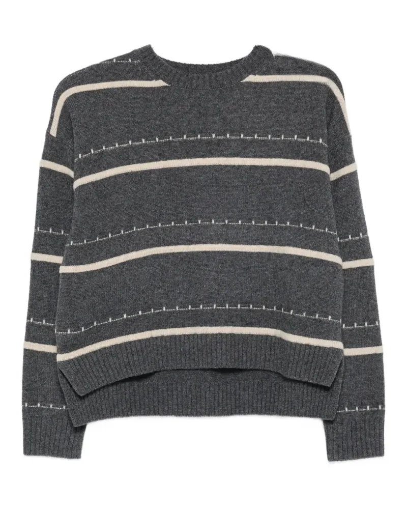 Pennyblack Gestreifter Pullover - Grau Grau