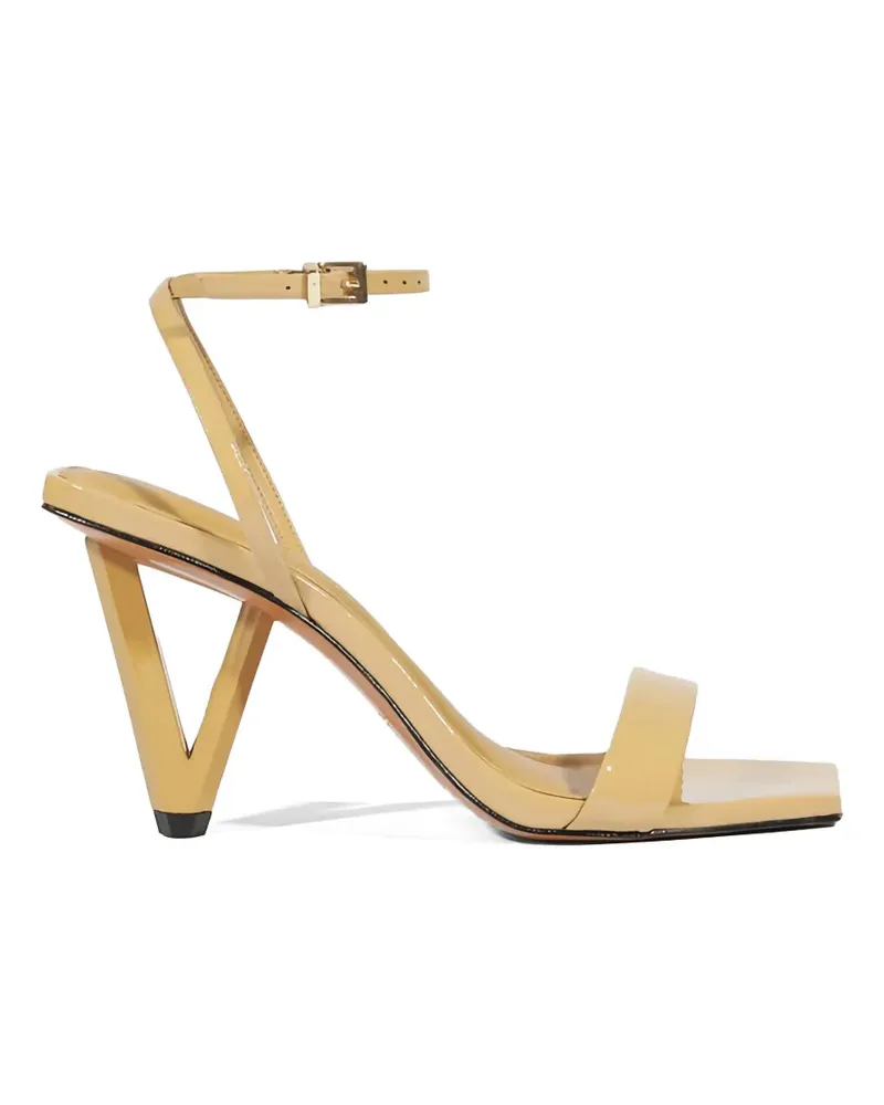 Schutz patent-finish sculptural-heel sandals - Nude Nude