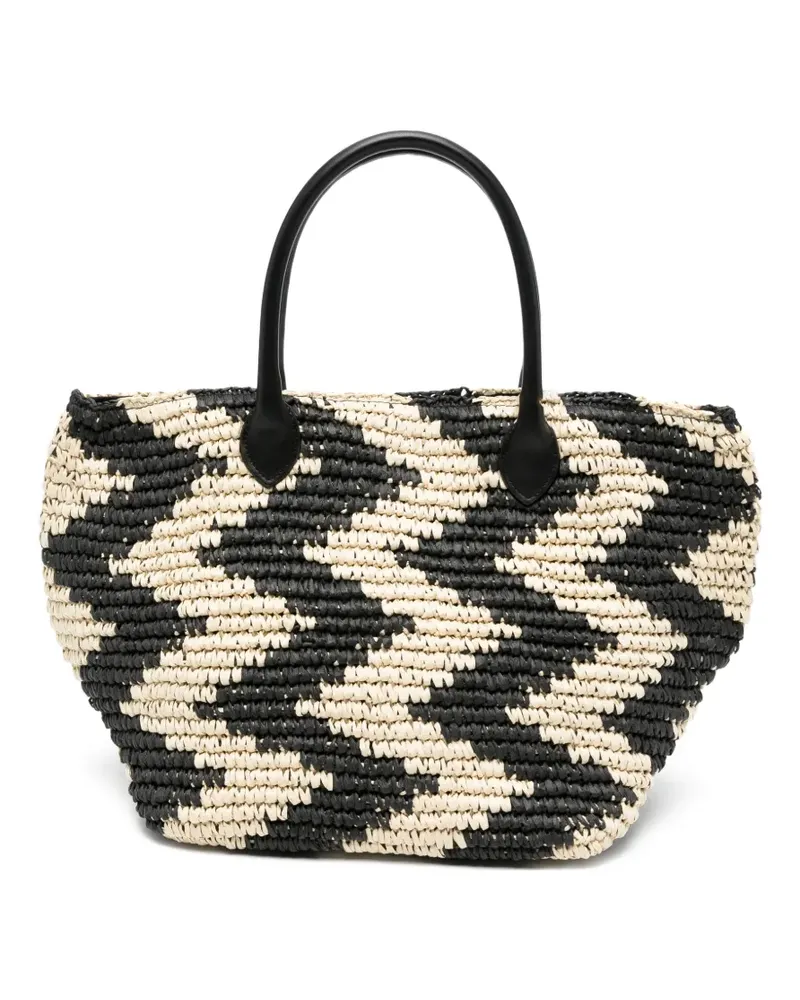 MARELLA Balia Tote Bag mit Zickzackmuster - Schwarz Schwarz