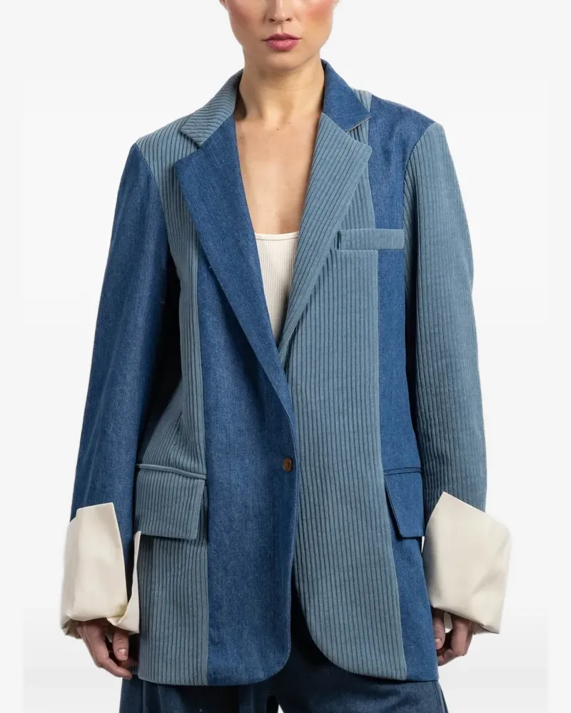 Jejia Birkin corduroy panelled jacket - Blau Blau