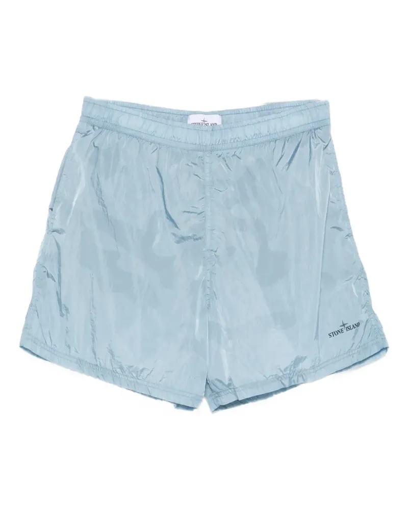 Stone Island logo-print shorts - Blau Blau