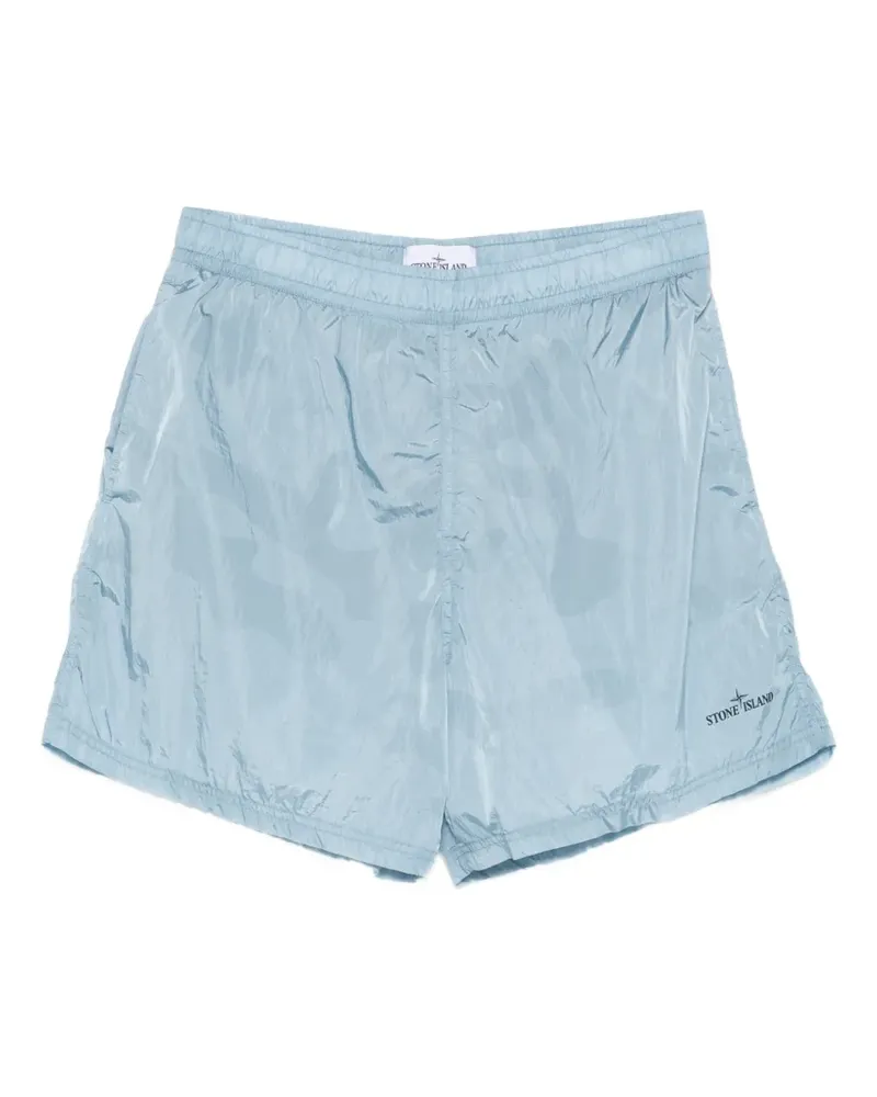Stone Island logo-print shorts - Blau Blau