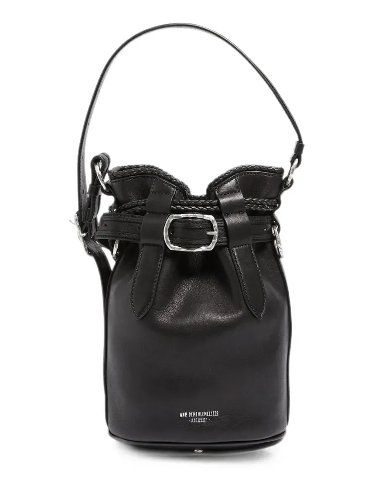 Ann Demeulemeester Beuteltasche mit Flechtbesatz - Schwarz Schwarz