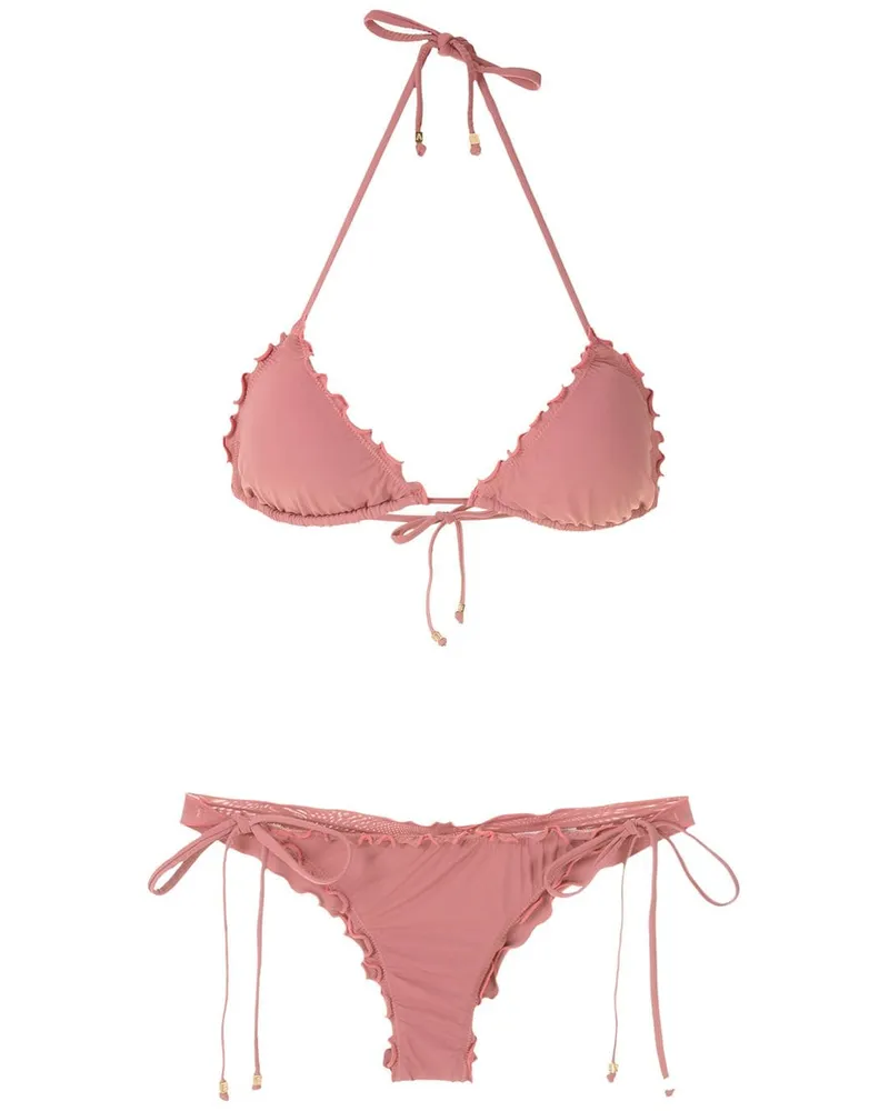 Amir Slama Triangel-Bikini mit Rüschen - Rosa Rosa