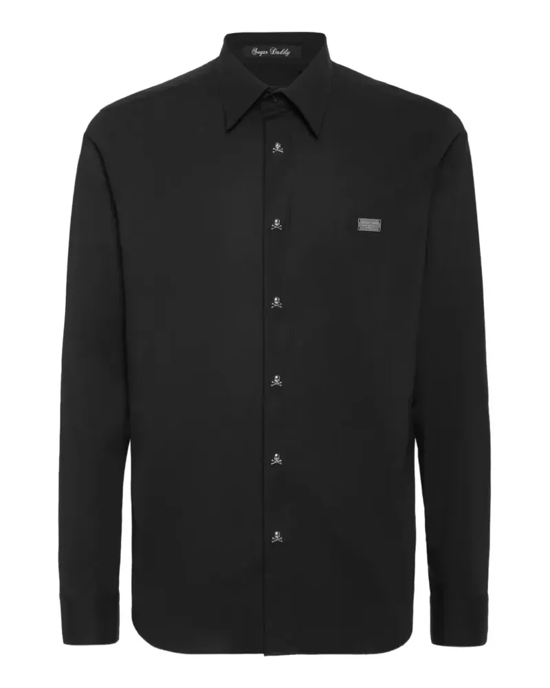 Philipp Plein Sugar Daddy skull-button shirt - Schwarz Schwarz