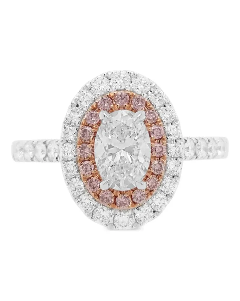 HYT Jewelry 18kt Weißgoldring mit Diamanten - Rosa Rosa