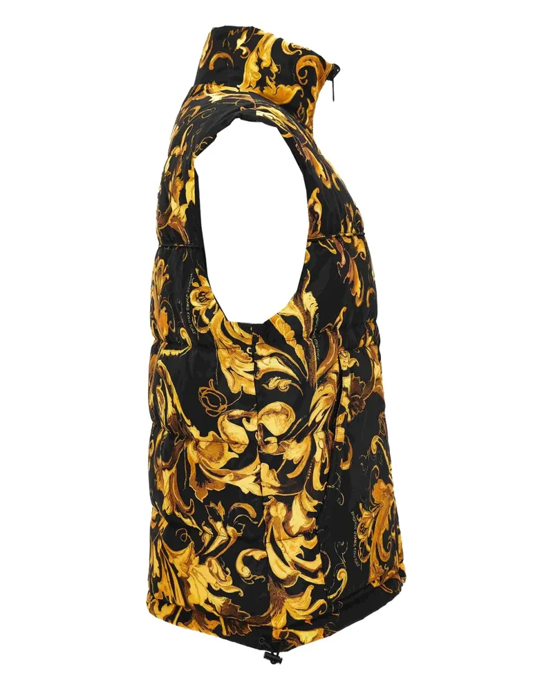 Versace Jeans Steppweste mit Barocco-Print - Schwarz Schwarz