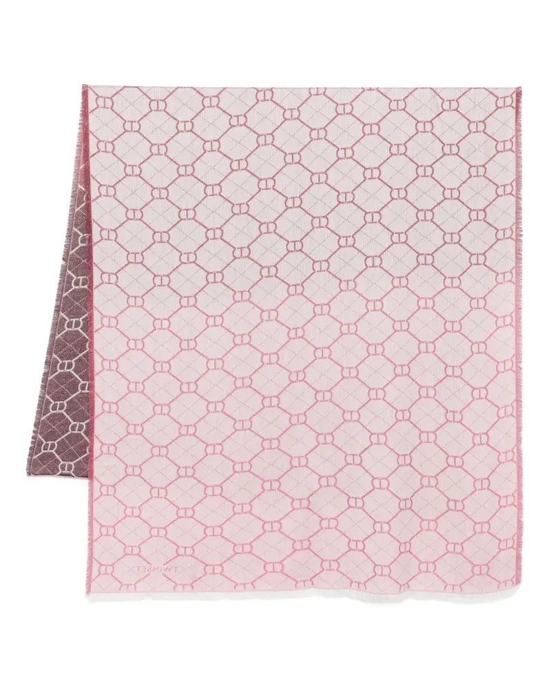 Twin-Set Schal mit Monogrammmuster - Rosa Rosa