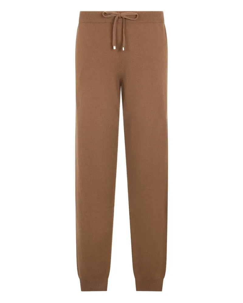 Malo drawstring-waist knitted trousers - Braun Braun
