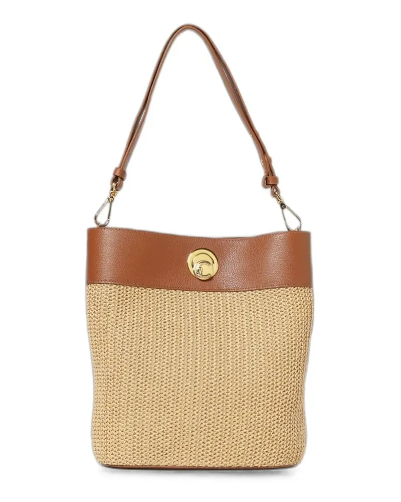 Coccinelle Nikla Schultertasche mit Raffiabast-Effekt - Nude Nude