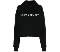 Ausgefranster Hoodie - Schwarz