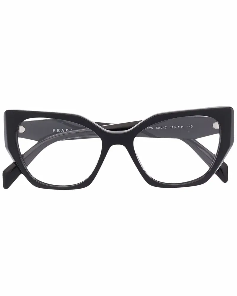 Prada Brille mit Logo - Schwarz Schwarz
