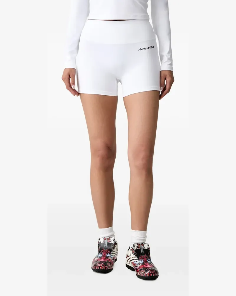 SPORTY & RICH Kurze Shorts mit Logo-Print - Weiß Weiß