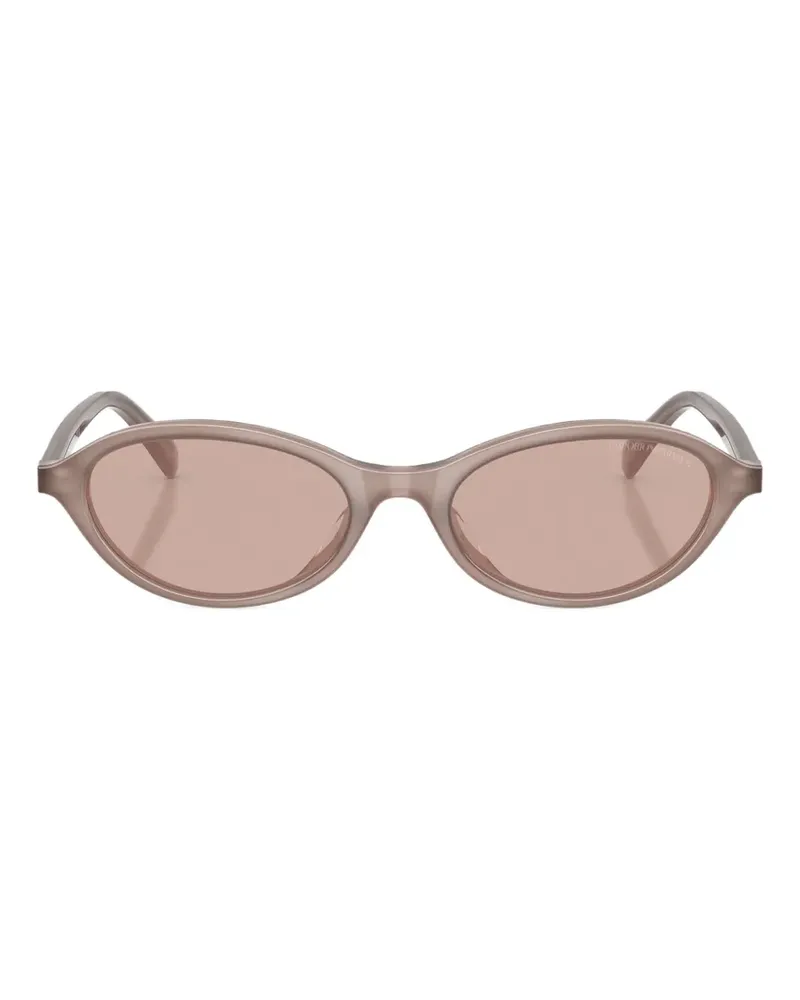 Emporio Armani Sonnenbrille mit ovalem Gestell - Braun Braun