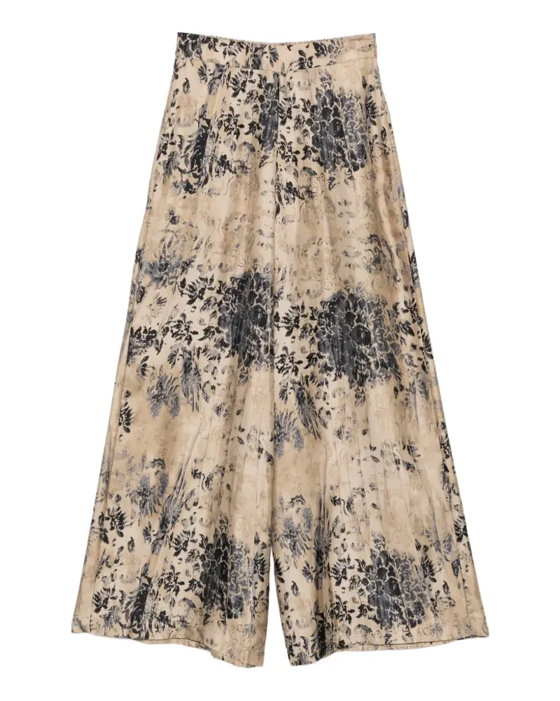 Antonio Marras floral-print palazzo pants - Nude Nude