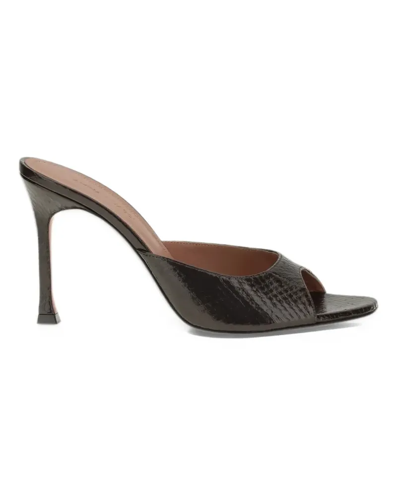 Amina Muaddi Alexa crocodile-effect leather sandals - Braun Braun