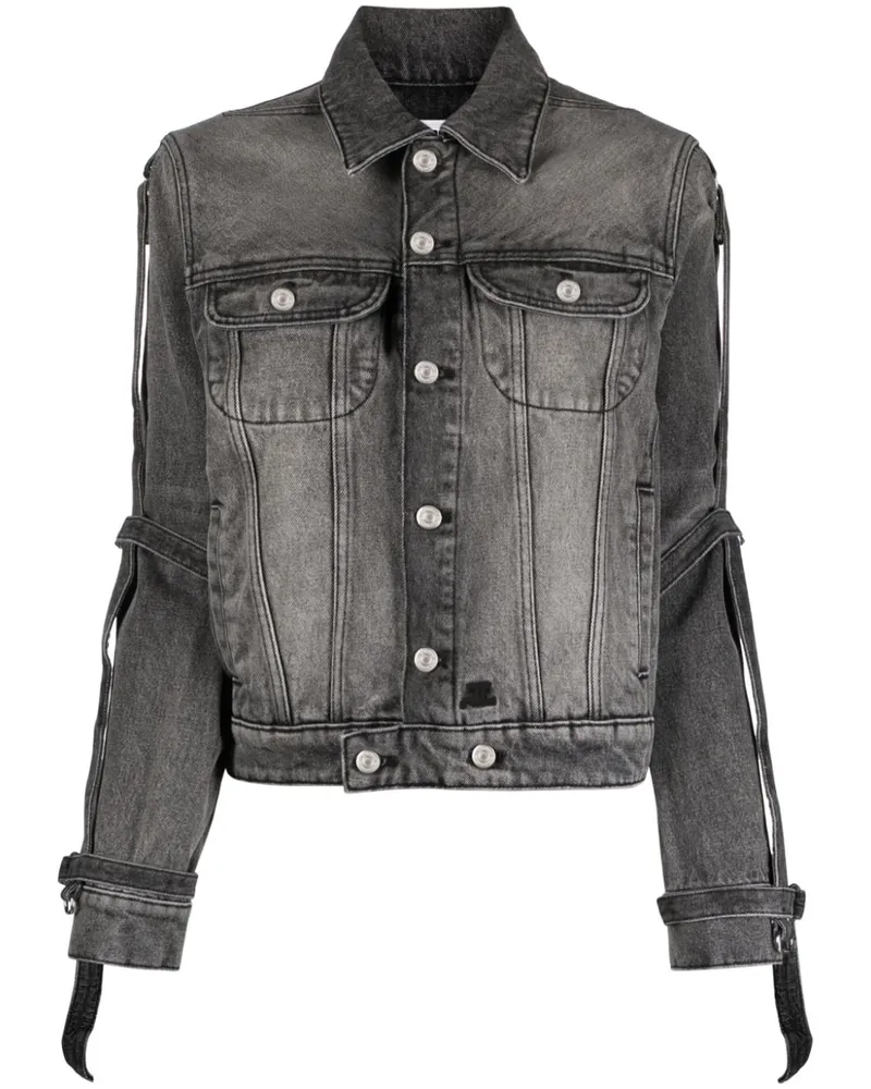 Courrèges Jeansjacke mit Stone-Wash-Effekt - Grau Grau