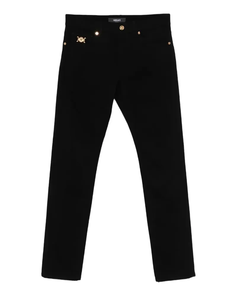 Versace Medusa '95 Jeans mit Logo-Schild - Schwarz Schwarz