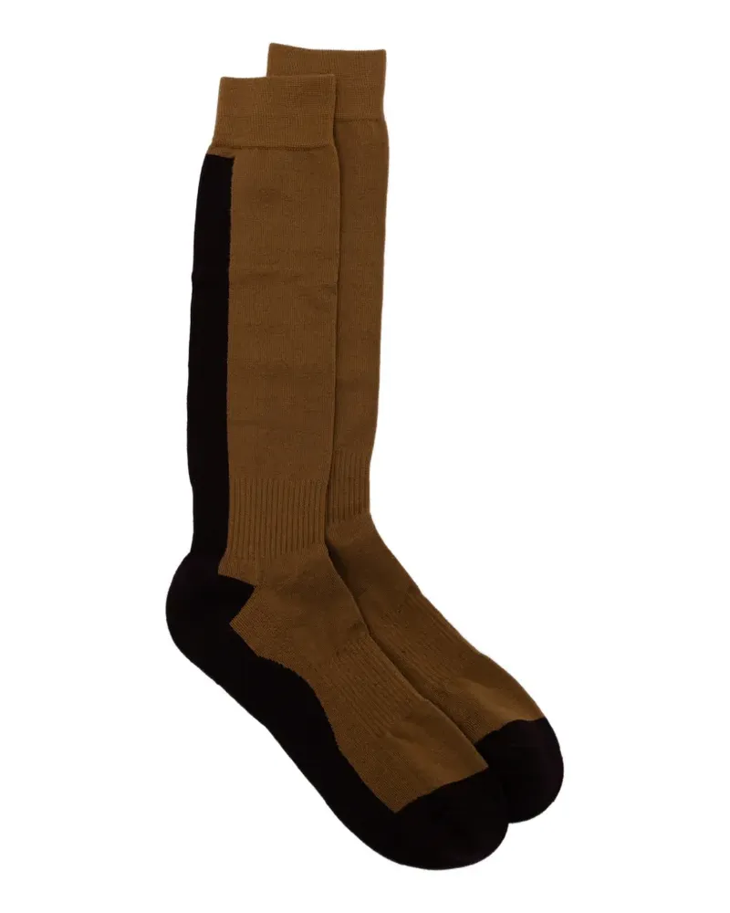 Ermenegildo Zegna logo-print colour-block socks - Braun Braun