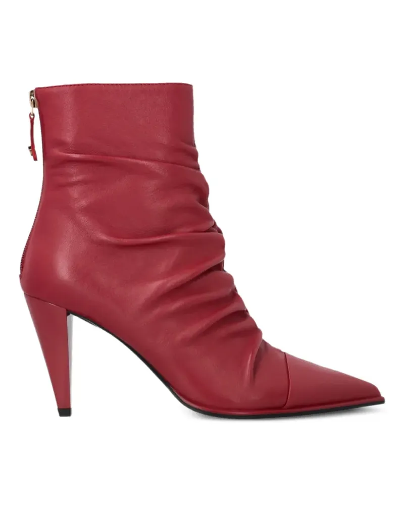 Pinko Stiefeletten aus Nappaleder mit hohem Absatz und spitzer Kappe - Rot Rot