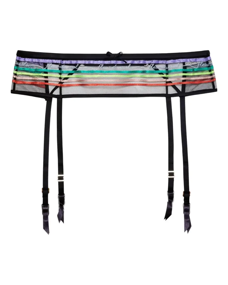 Fleur Du Mal Taste Le Rainbow V-String - Schwarz Schwarz