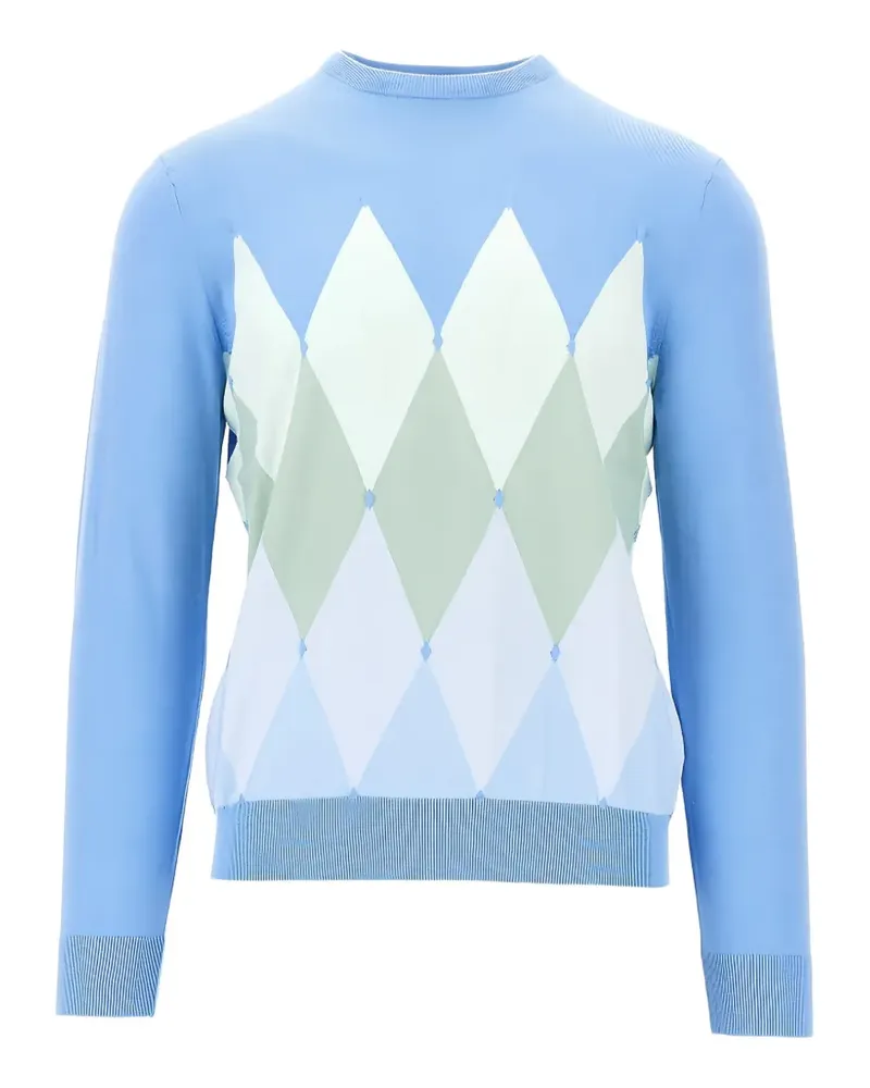 Ballantyne argyle-pattern crew neck sweater - Blau Blau