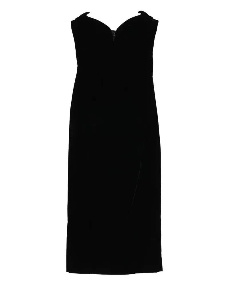 Thierry Mugler Signature Samtkleid mit Herzausschnitt - Schwarz Schwarz