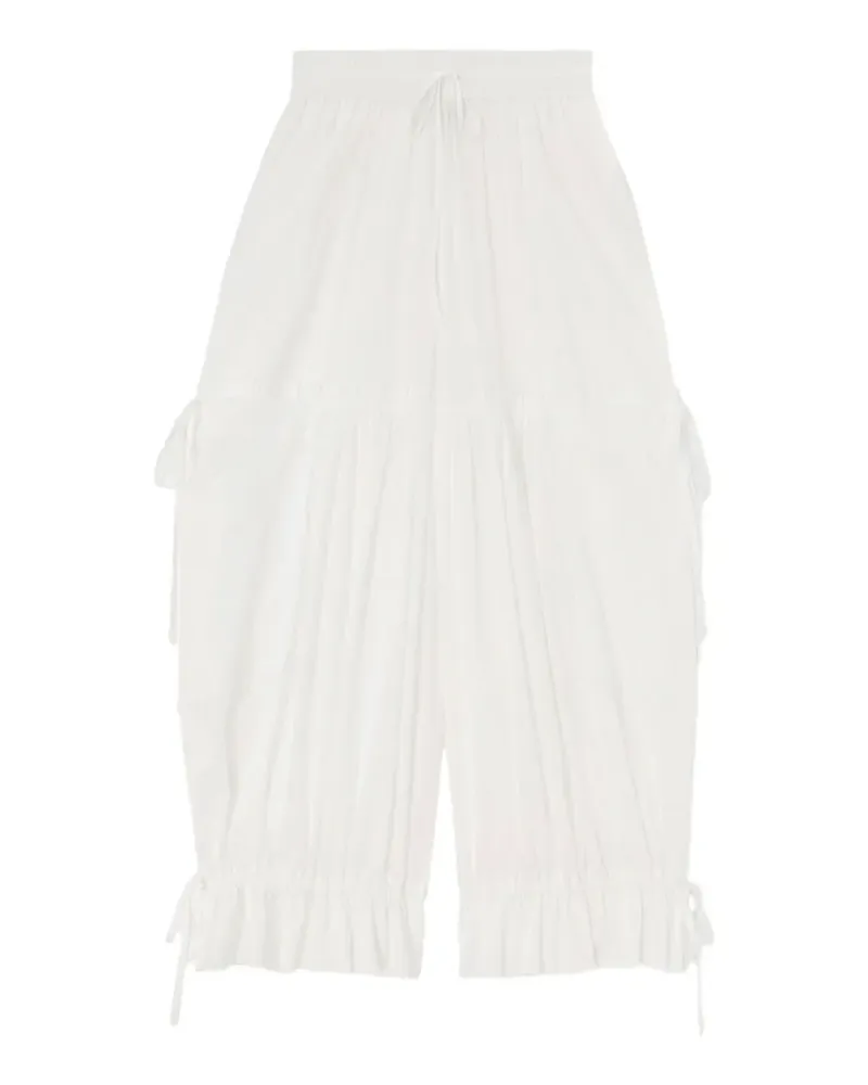 Ganni Gerüschte Hose mit Kordelzug - Weiß Weiß