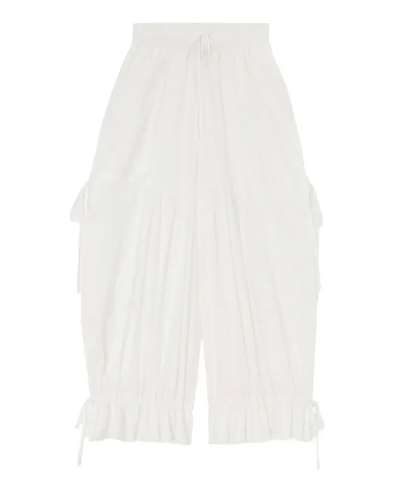 Ganni Gerüschte Hose mit Kordelzug - Weiß Weiß