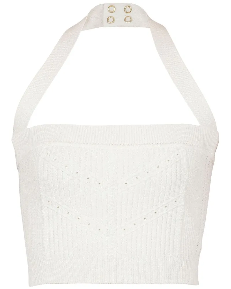 Balmain Gestricktes Cropped-Top - Weiß Weiß