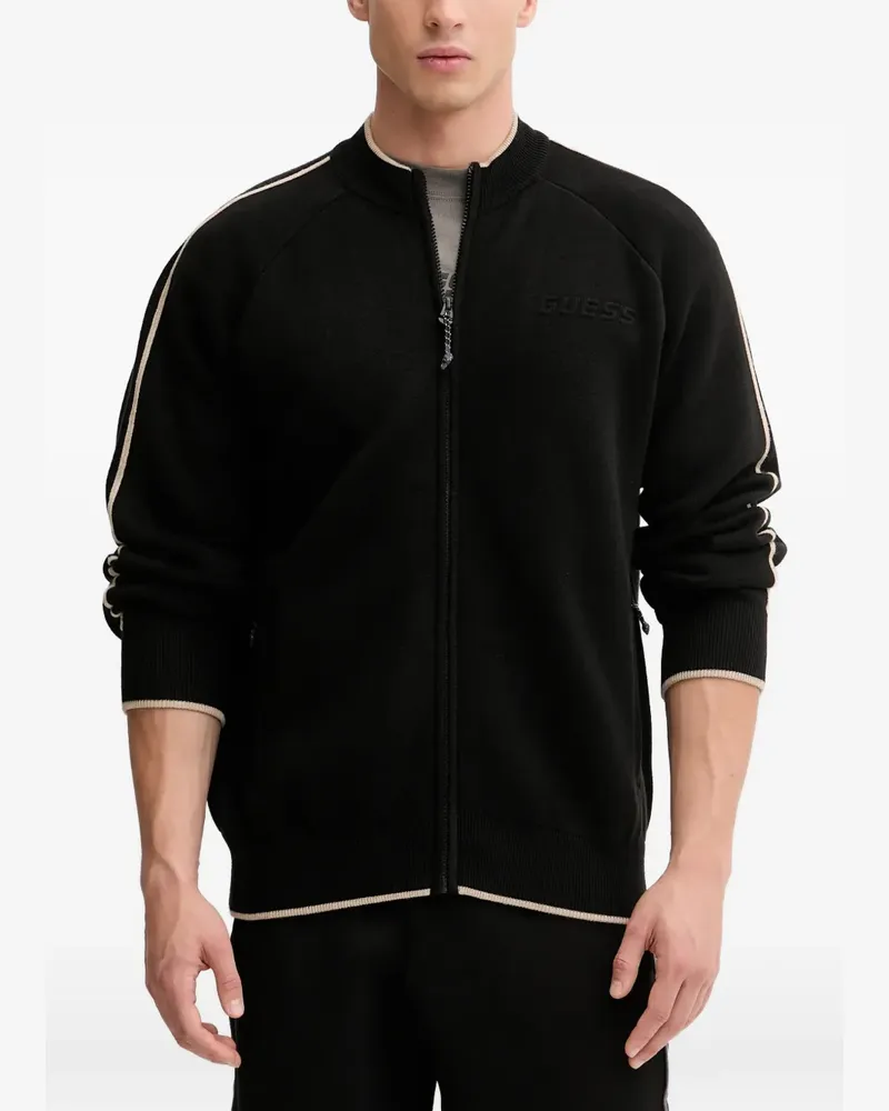 Guess zip-up striped cardigan - Schwarz Schwarz