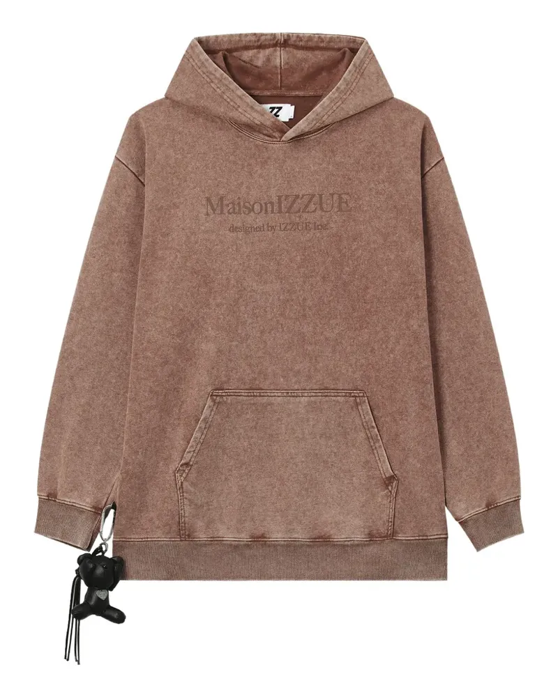 Izzue Hoodie mit Acid-Wash-Effekt - Braun Braun