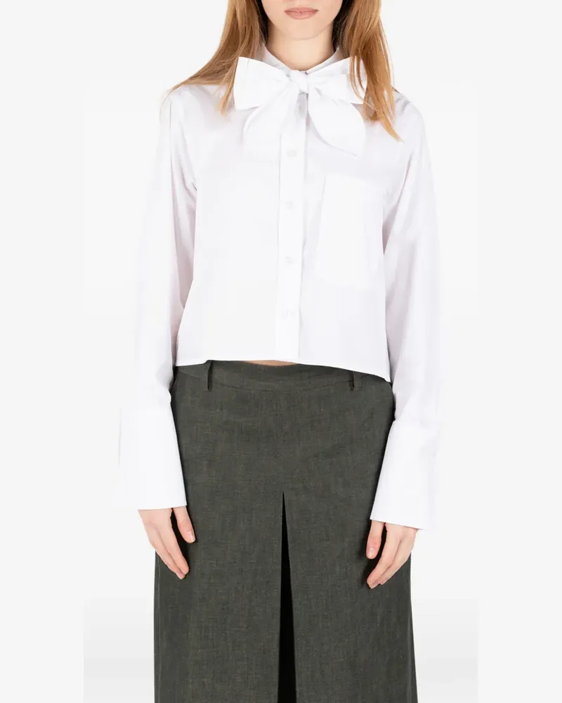 Société Anonyme bow-detail cotton shirt - Weiß Weiß
