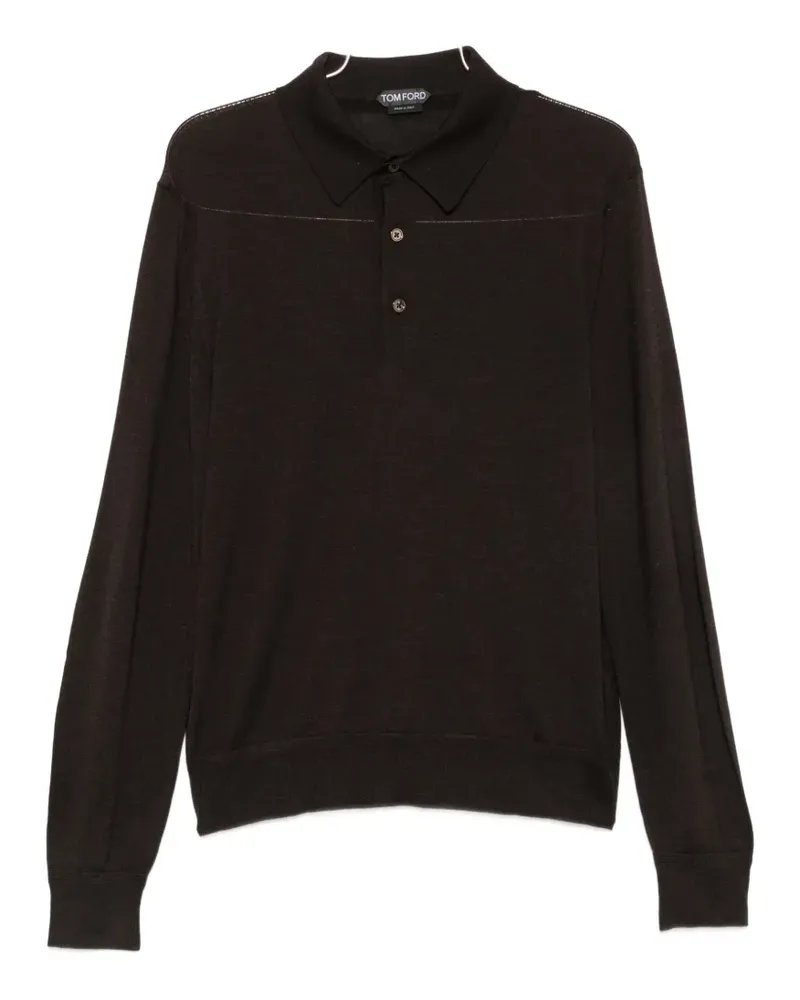 Tom Ford long-sleeve buttoned polo shirt - Braun Braun