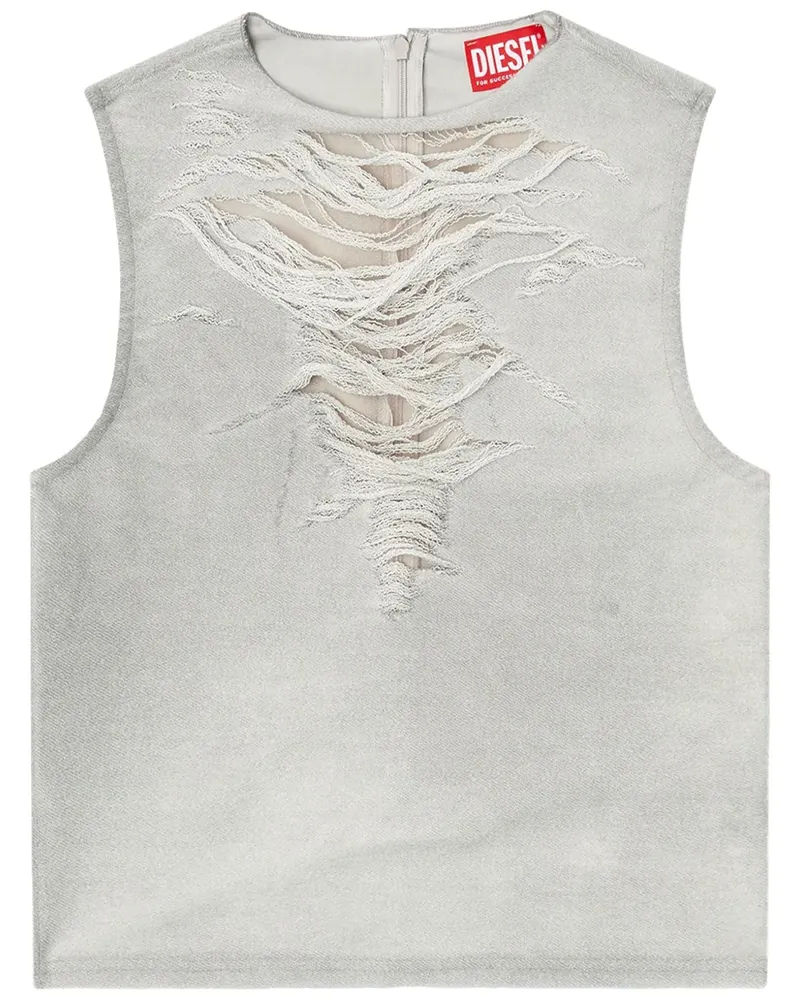 Diesel Trägershirt in Distressed-Optik - Grau Grau