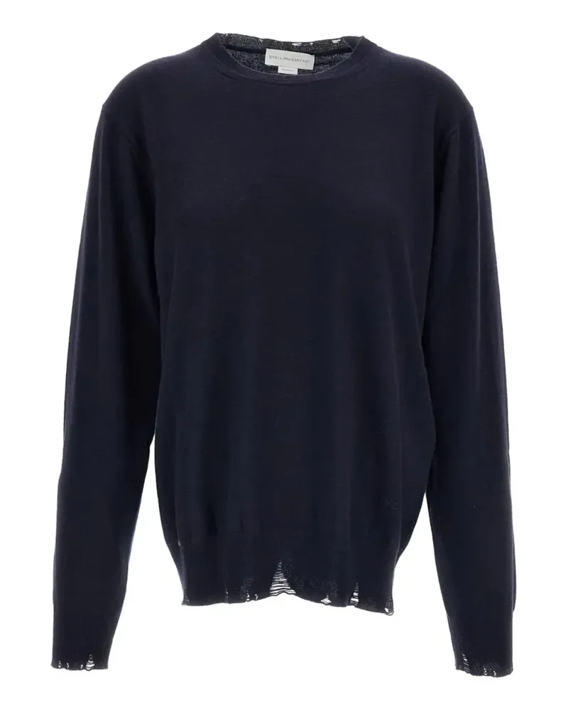 Stella McCartney Feinstrickpullover im Distressed-Look - Blau Blau