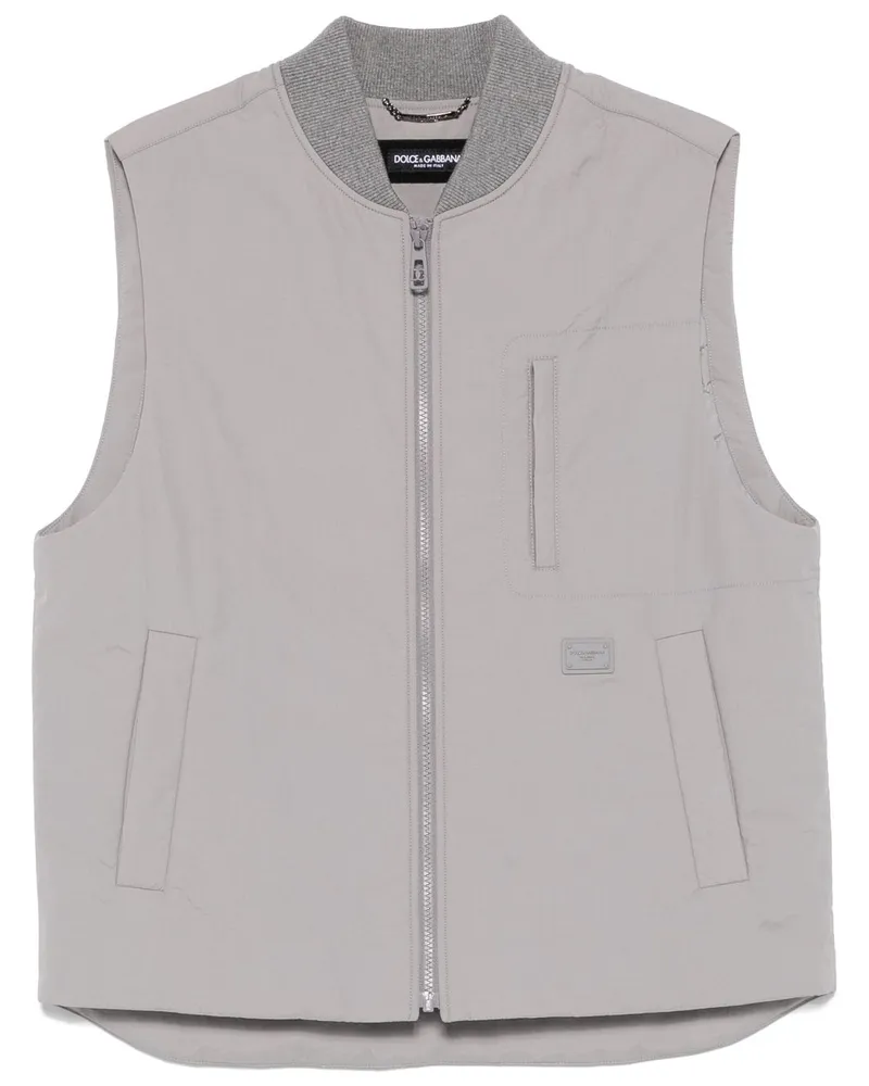 Dolce & Gabbana Weste mit Logo-Patch - Grau Grau