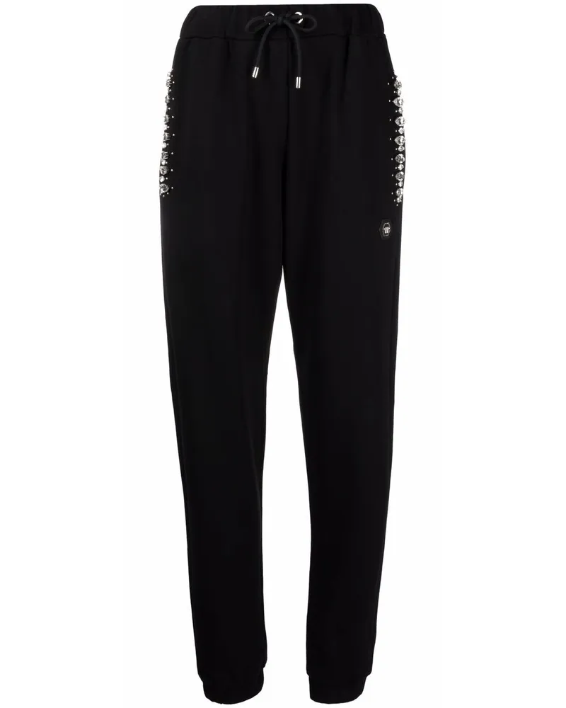 Philipp Plein Jogginghose mit Kristallen - Schwarz Schwarz