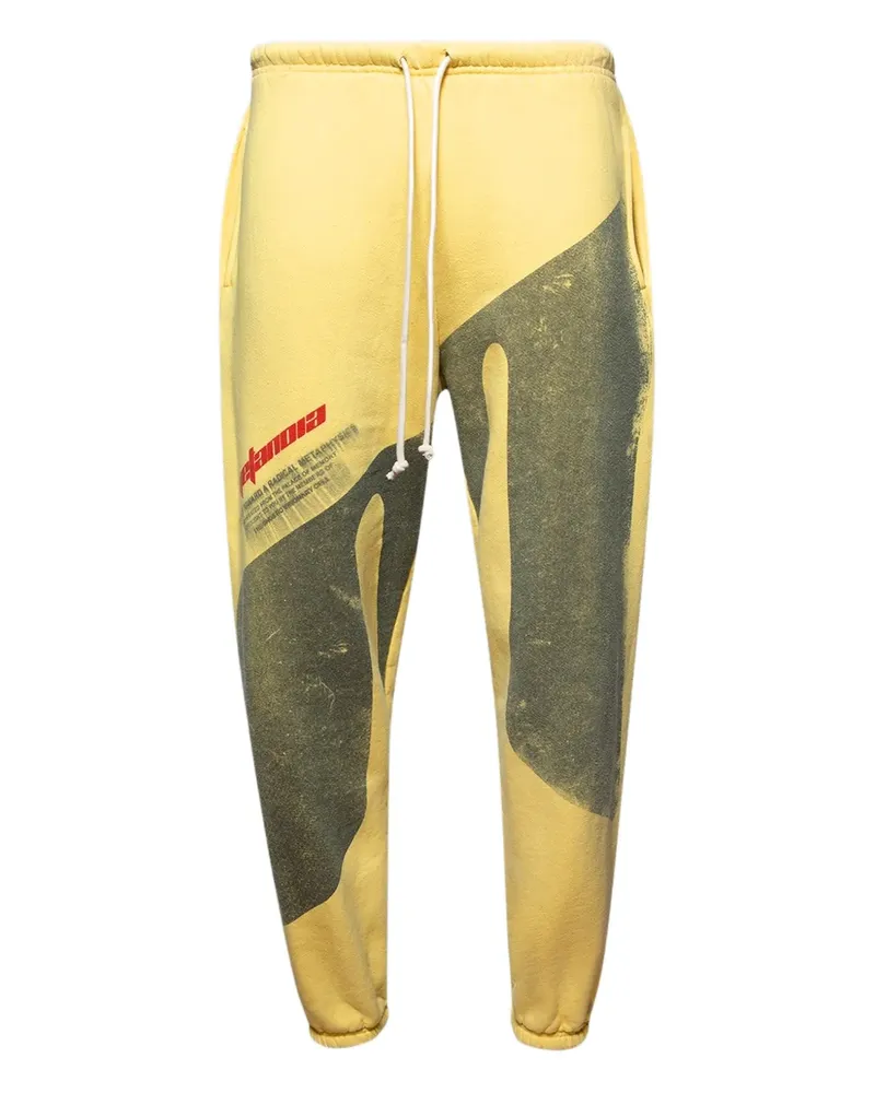 RRR123 graphic-print track pants - Gelb Gelb