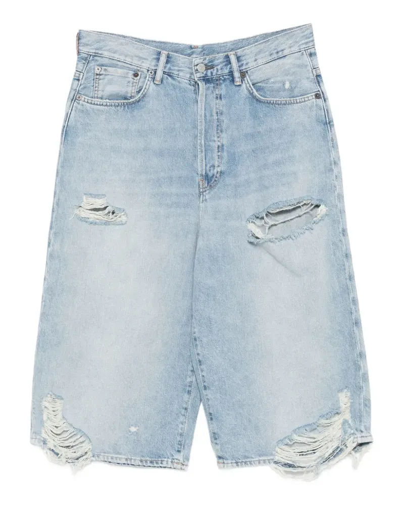 Acne Studios Jeans-Shorts in Distressed-Optik - Blau Blau