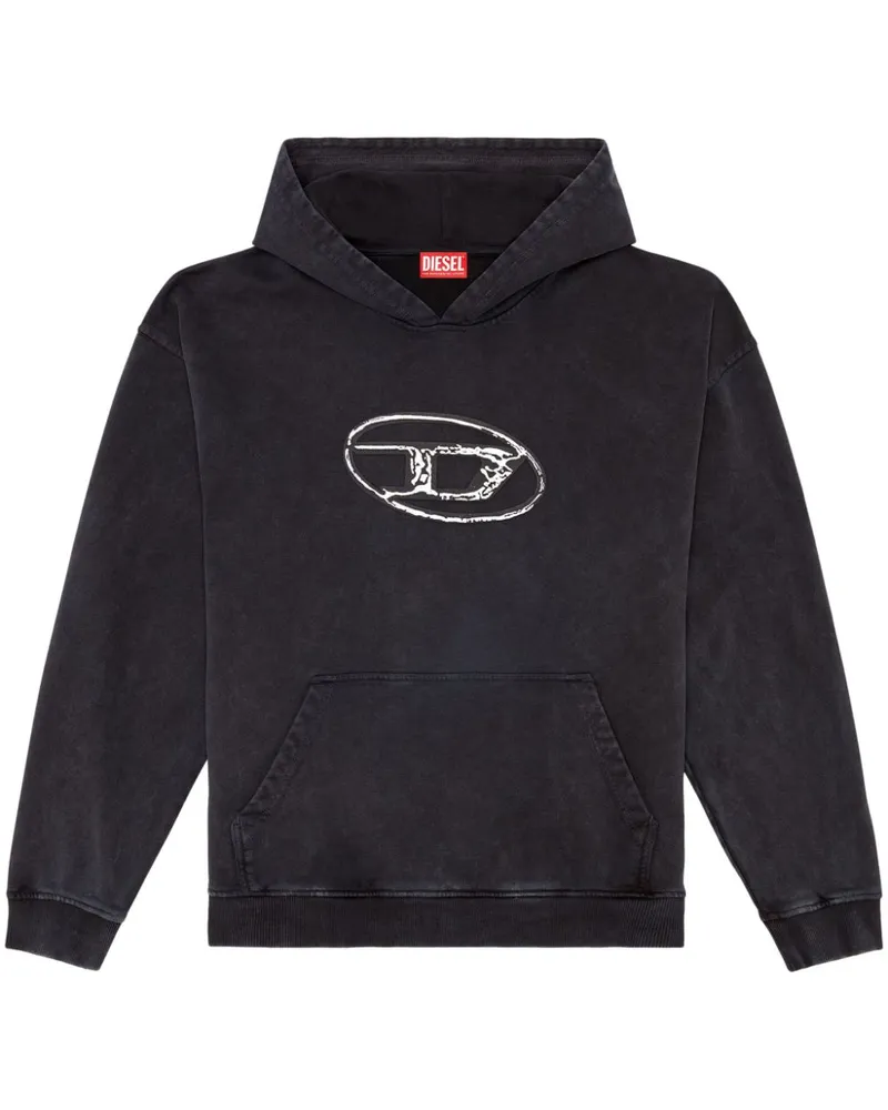 Diesel S-Boxt Hoodie mit Logo-Print - Schwarz Schwarz