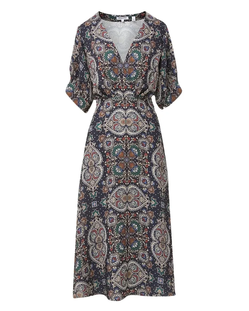 Veronica Beard Gewickeltes Midikleid mit Paisley-Print - Blau Blau