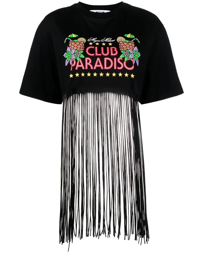MSGM T-Shirt mit grafischem Print - Schwarz Schwarz