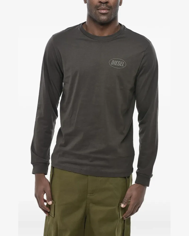 Diesel Langarmshirt mit Logo-Prägung - Grau Grau