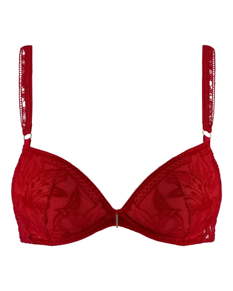 Aubade Coeur à Corps Push-up-BH mit Blumenspitze - Rot Rot