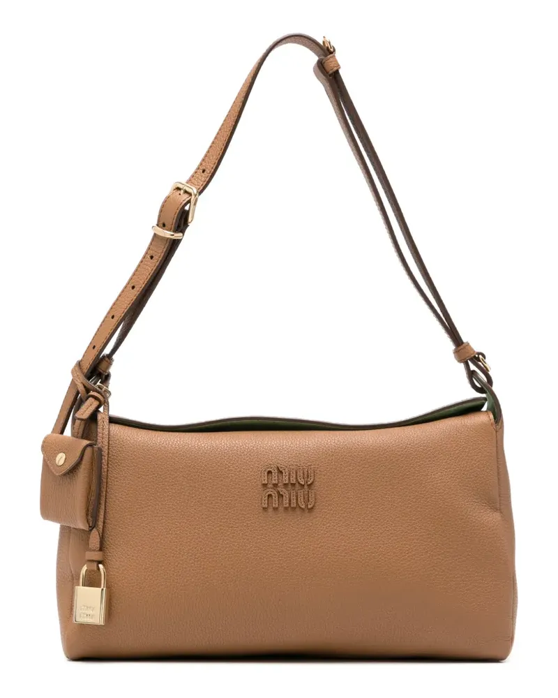 Miu Miu pebble padlock shoulder bag - Nude Nude